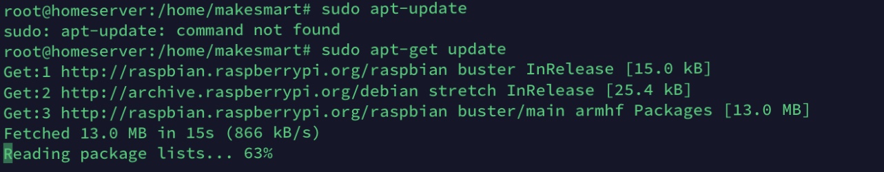 apt-get update Befehl unter Linux