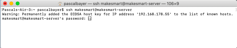 Abfrage des Passworts bei einer SSH-Verbindung unter MacOS