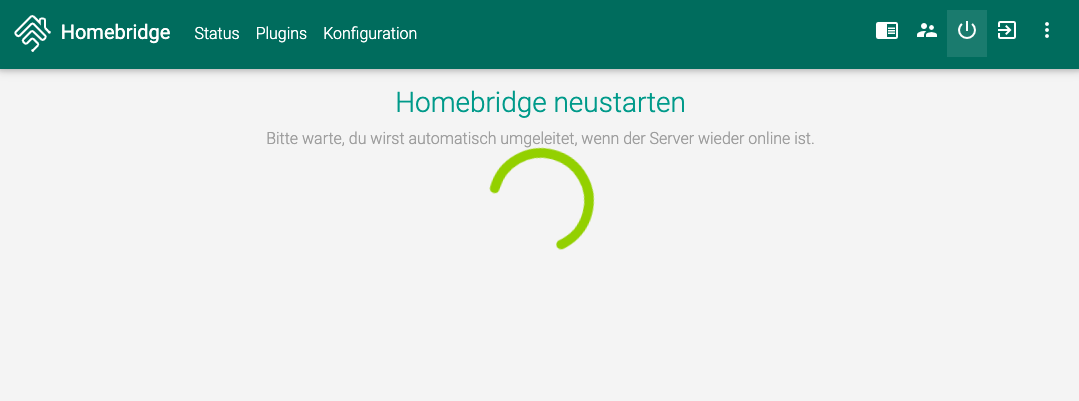 Homebridge neustarten
